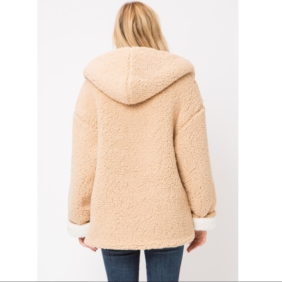 NWT REVERSIBLE Ultra Soft Sherpa Plush Jacket L - Picture 4 of 6